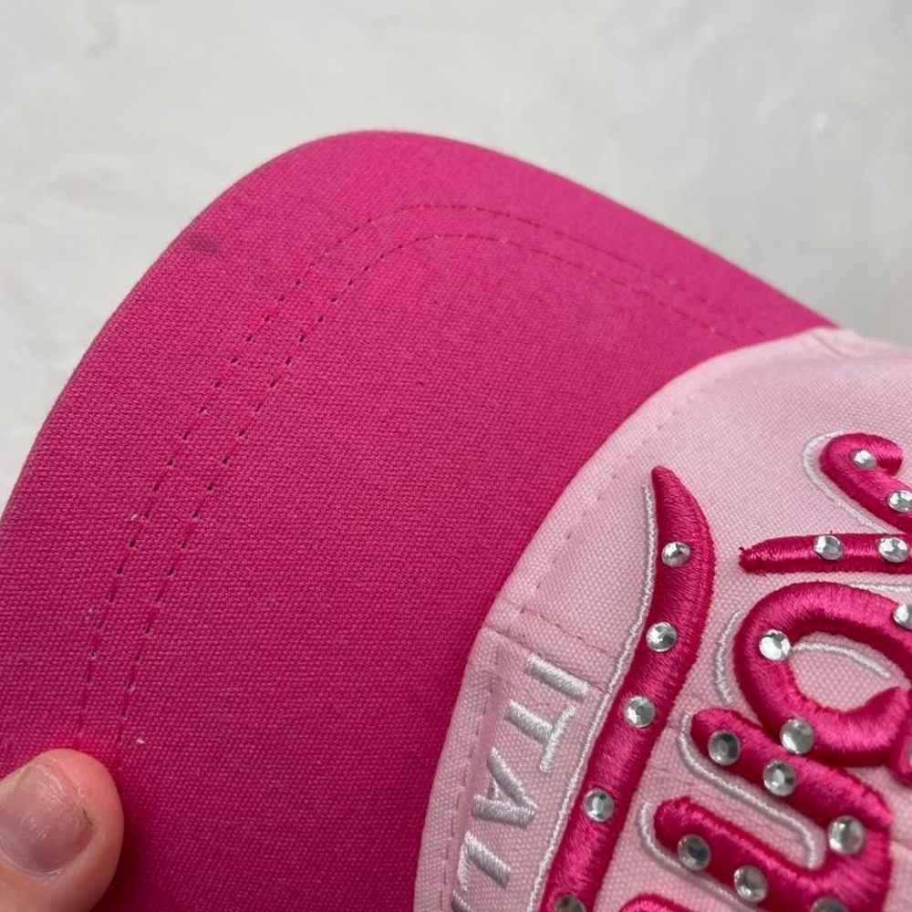 Vintage Y2K‎ Pink Heart Cutout Roma Italy Baseball Cap Style Hat - Picture 6 of 7